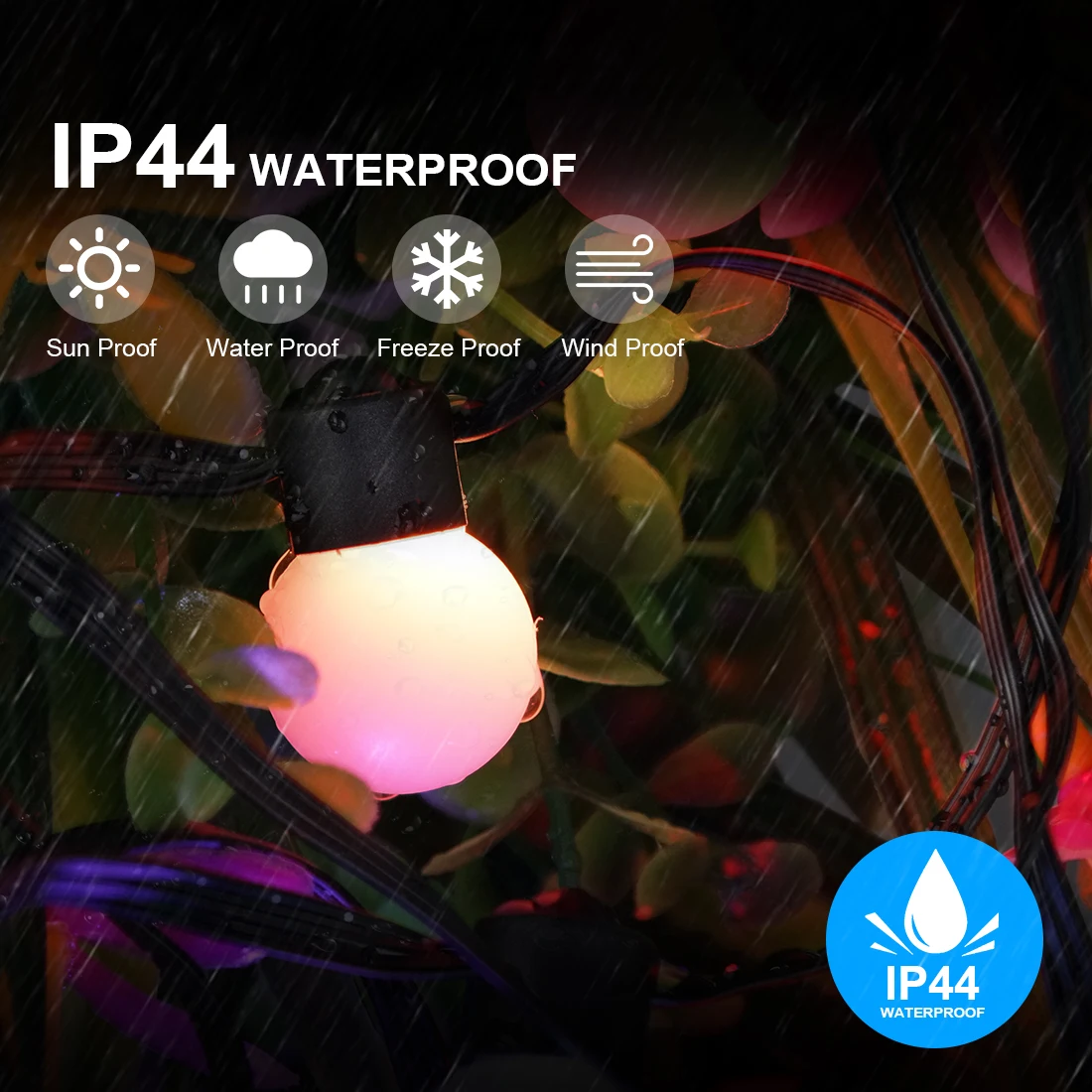 5 м 25 лампочек Садовые фонари Строка Bluetooth Музыкальное приложение Пульт