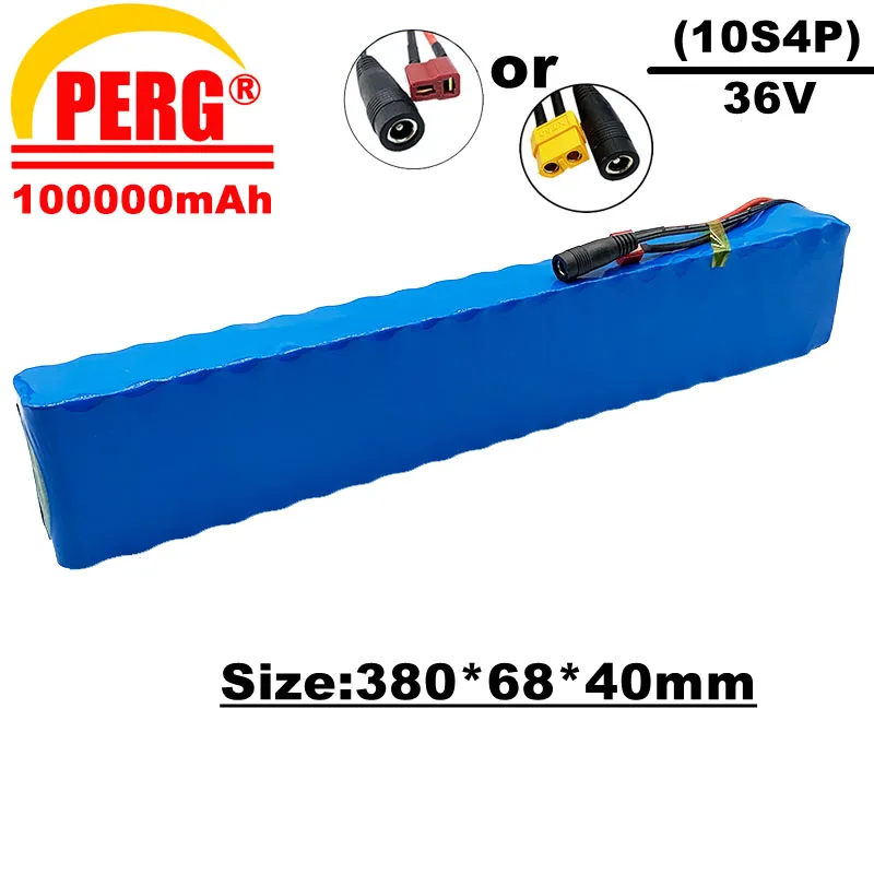 

36v lithium ion battery pack, 10s4p, 800W, 100Ah, built-in BMS, t plug or XT60, suitable for bicycles and electric cars