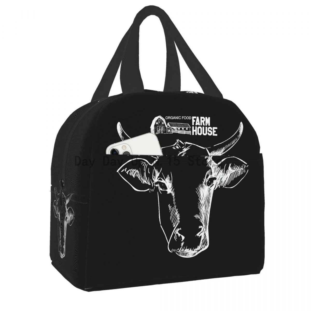 

Переносная изолированная сумка для ланча с головой коровы для женщин и мужчин, сумка-холодильник для путешествий, работы