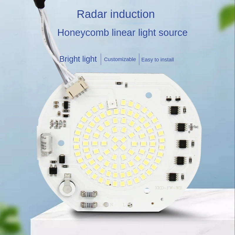 

50W radar microwave 220v LED linear light source board with light sensor, no driver, human body sensing light beads led