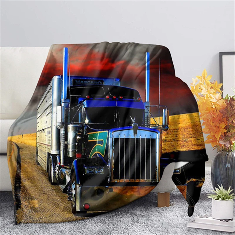 

Cover Throw Blankets Warm Plush Quilt Home Bedroom Decorative Car Tractor Pattern Sherpa Flannel Blanket Cozy Soft Winter Sofa