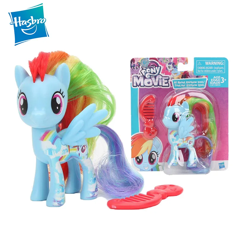 

Hasbro My Little Pony Figure With Comb Rainbow Pony Friendship is Magic Rainbow Dash Twilight Sparkle PVC Model Toys Kids Gift