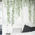 Ручная роспись 85 см, высокие зеленые листья, наклейки, весенние наклейки на стену для гостиной, спальни, домашний декор, фрески, декоративные