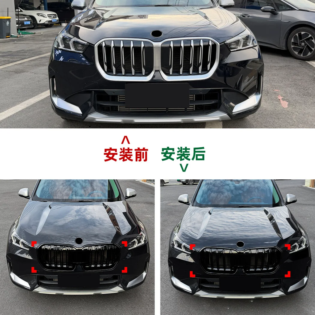 Фото Глянцевая черная спортивная решетка радиатора Race Gloss Black для BMW X1 IX1 U11 2023 2024 2025 2026, аксессуар для переднего бампера №4