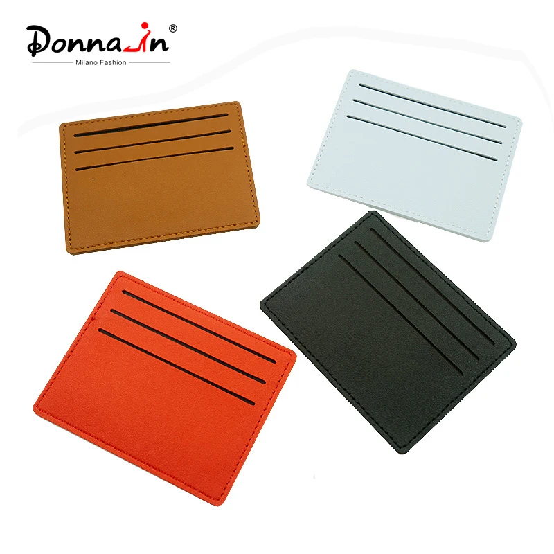 

Donna-in Genuine Leather ID Card Holder Portable Women Slim Wallet Credit Card Case Coin Purse Men Women Mini Wallet Accessory