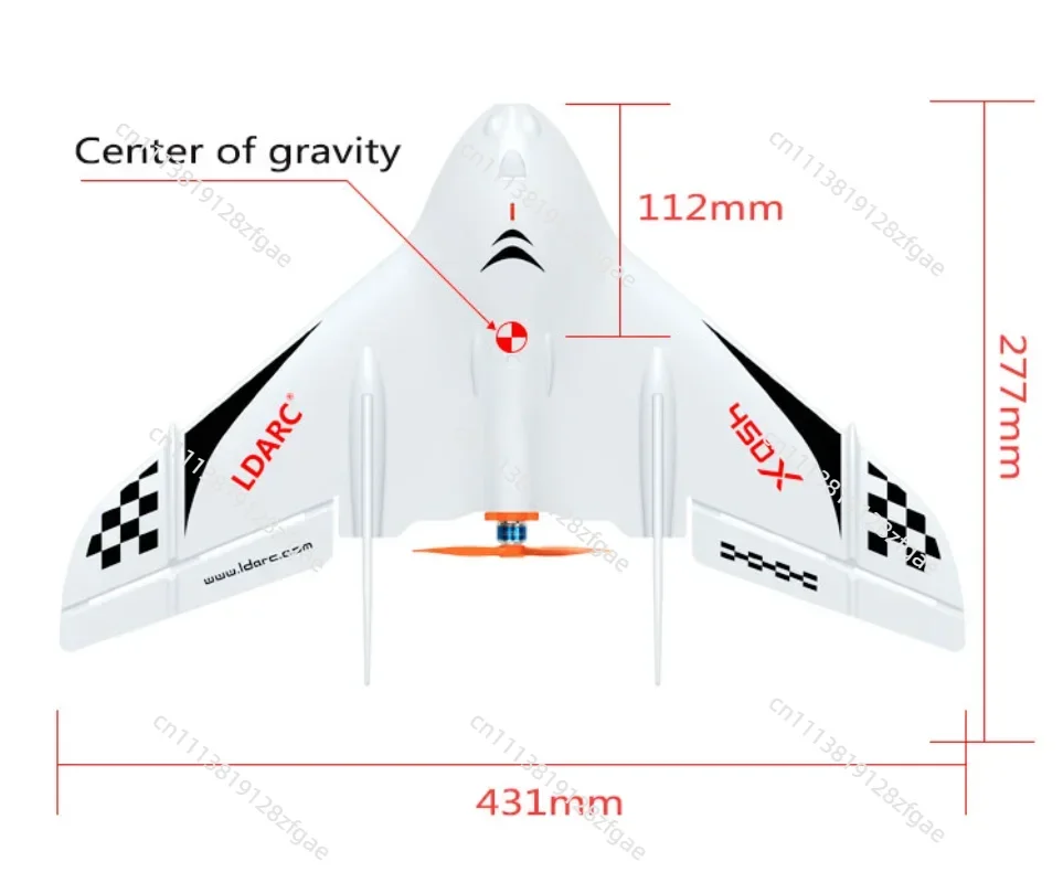 Фото LDARC TINY WING 450X V2, размах крыла 431 мм, из пенопласта EPP, FPV RC самолеты, летающее крыло, комплект (KIT) / PNP FPV/RTF версия, радиоуправляемые дроны с фиксированным крылом, игрушки №4