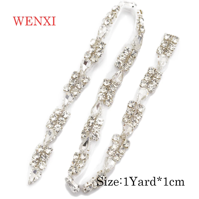 WENXI 5 ярдов свадебное платье Блестящие кристаллы Аппликация аксессуары отделка