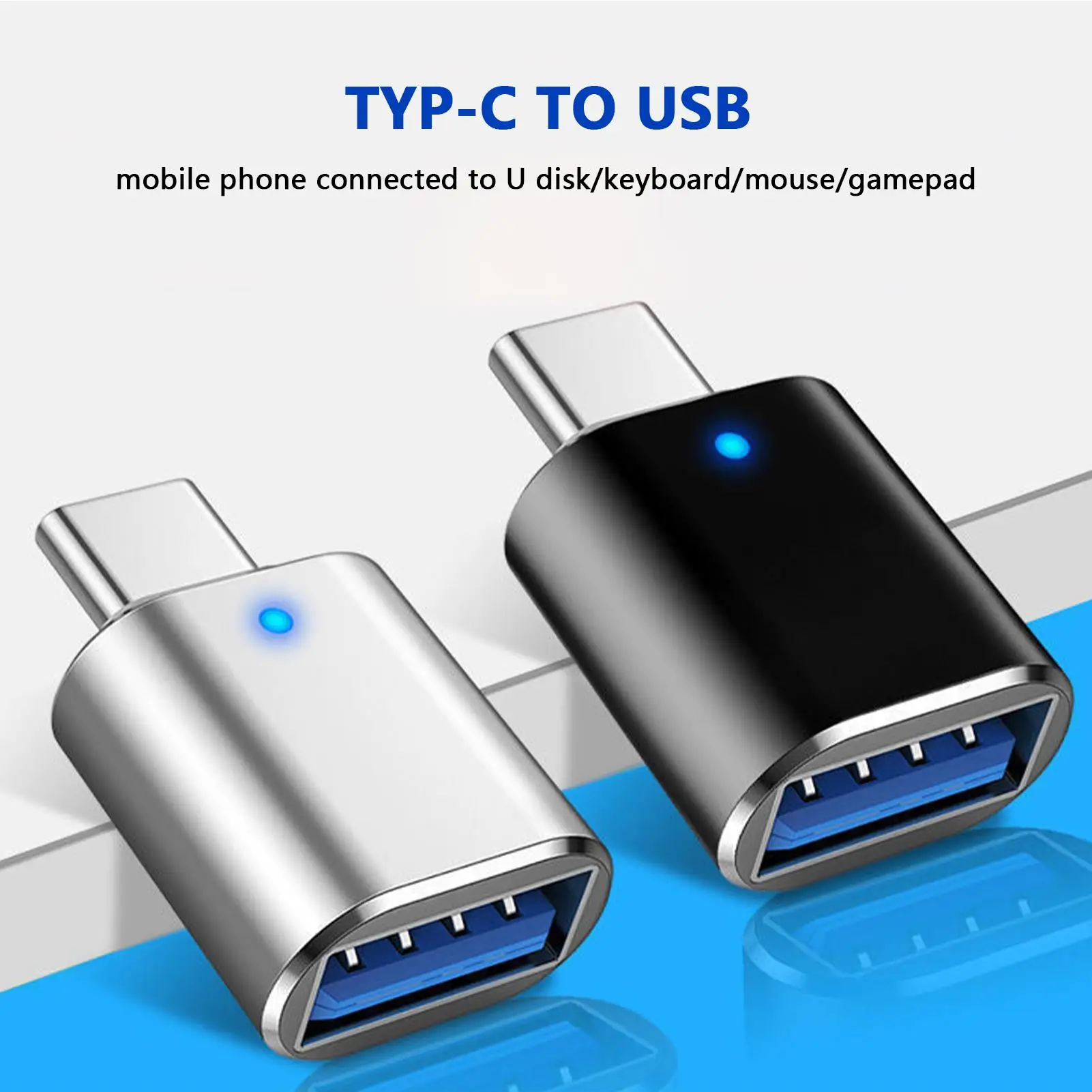 

2023 New LED USB 3.0 To Type C Adapter OTG To USB C USB-A ToUSB Type-C Female Connector For Samsung Xiaomi POCO Adapters