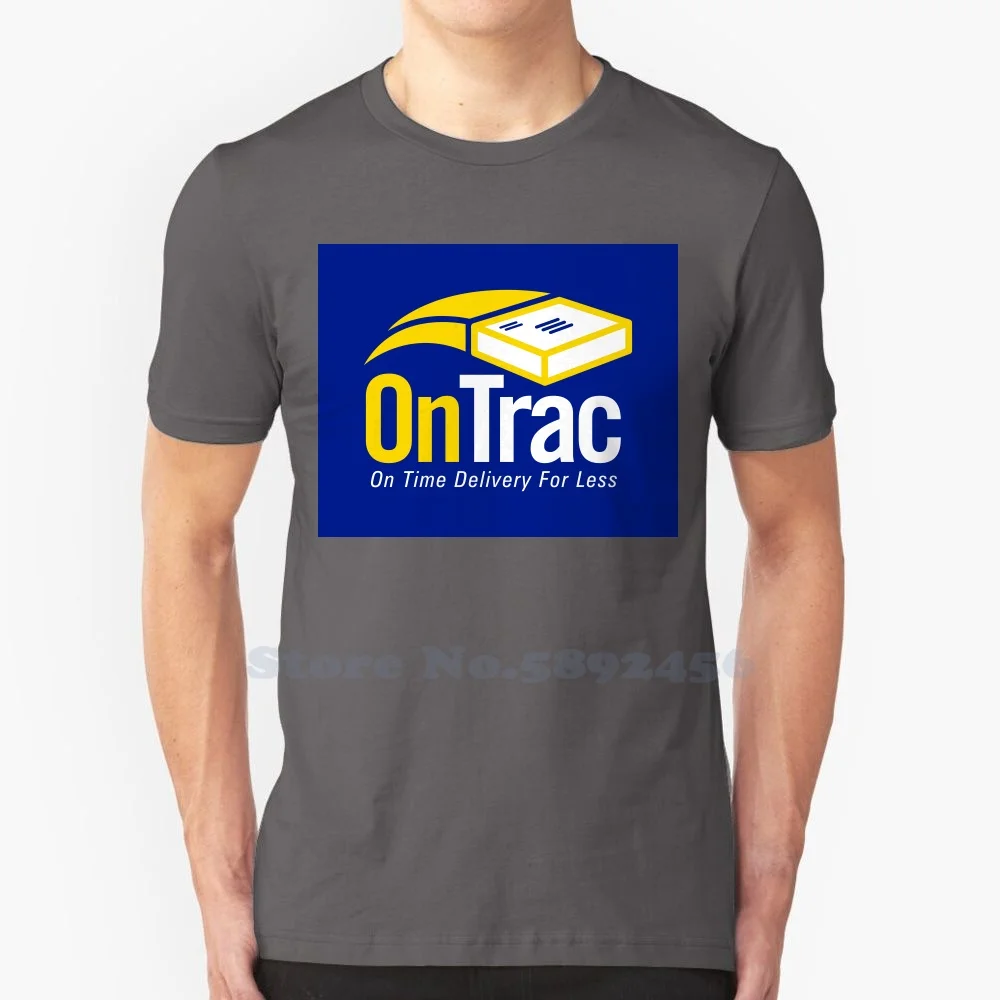 

Повседневная футболка OnTrac с логотипом, высококачественные футболки из 100% хлопка с графическим рисунком