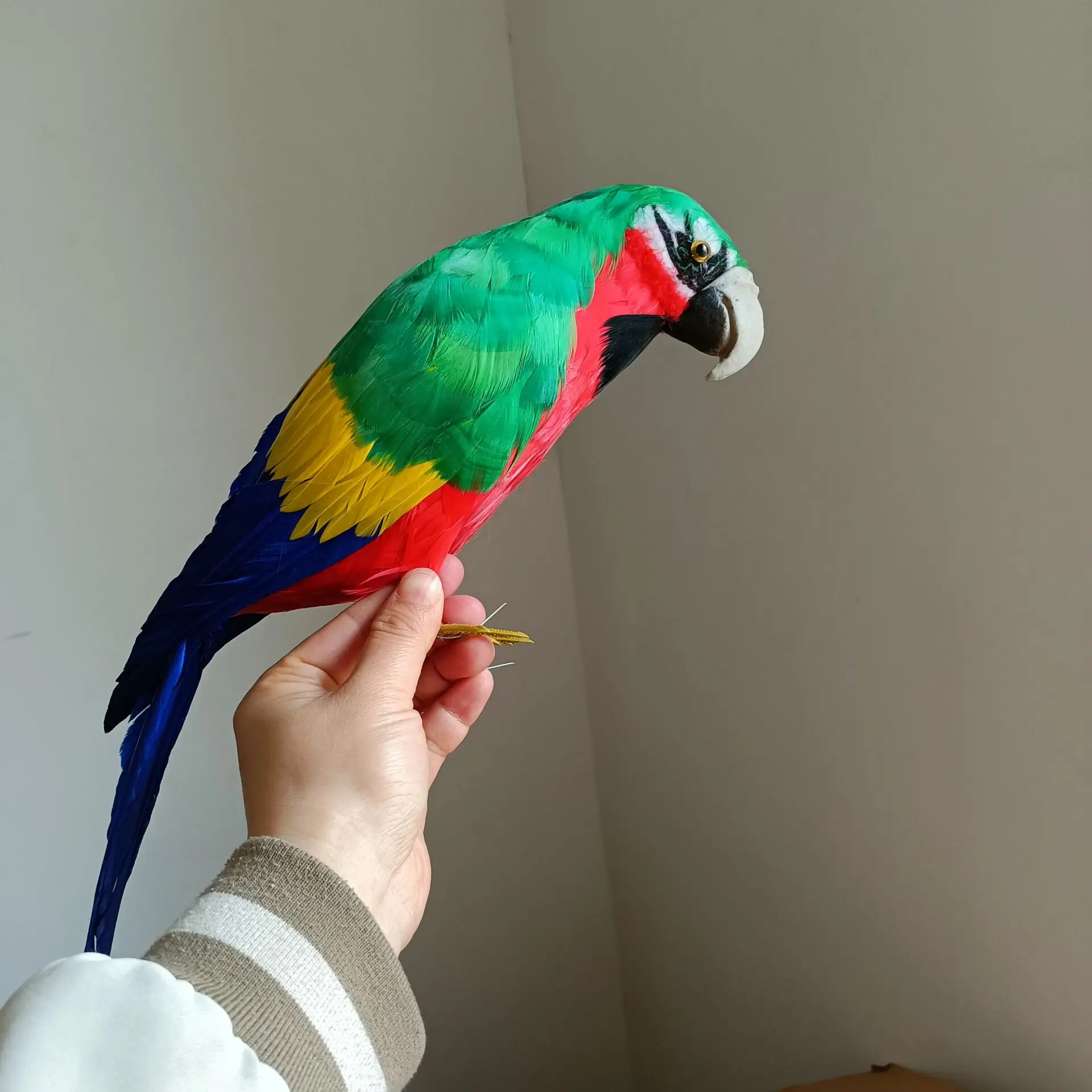 Большая искусственная игрушка пена и перо зеленая красная птица модель в подарок