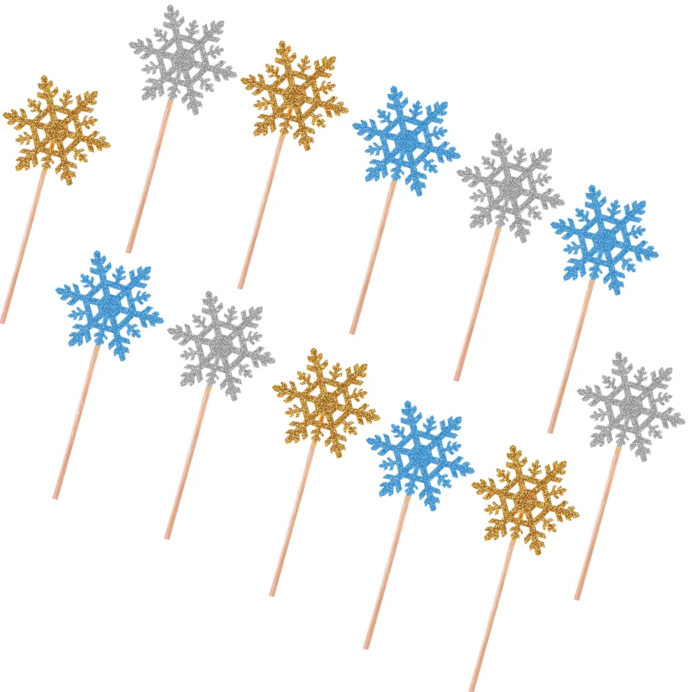 

30pcs Chic Stylish Cake Plug-in Cake Decor Snow Flower Cake Ornament