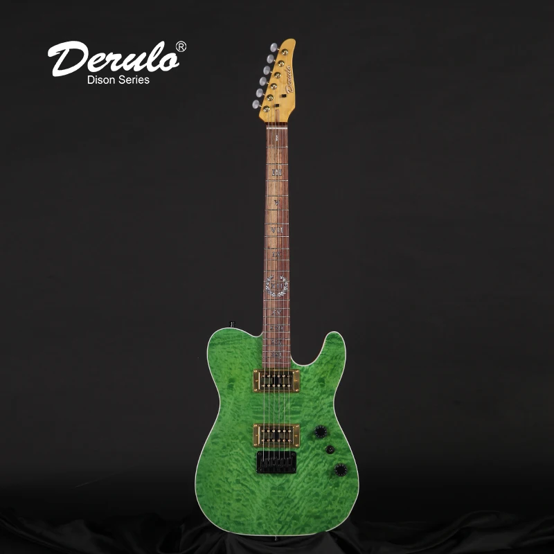 

Derulo Electric Guitar OEM TL type Guitar High Quality High end customization QuiltedMaple Top Hand Rubbing Canadian Maple Neck