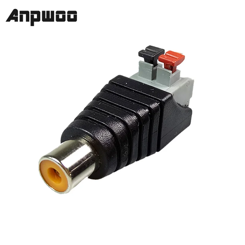 

ANPWOO 10PCS Connector Male/Female AV Screw 2 Poles Terminal Pressed Type CAT5 to CCTV Camera Video AV Terminal Block