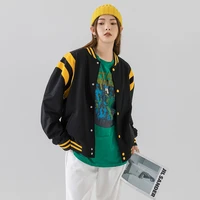 womens coats and jackets high street hip hop baseball uniforms street casual coat loose stitching jacket tops 2021fall new