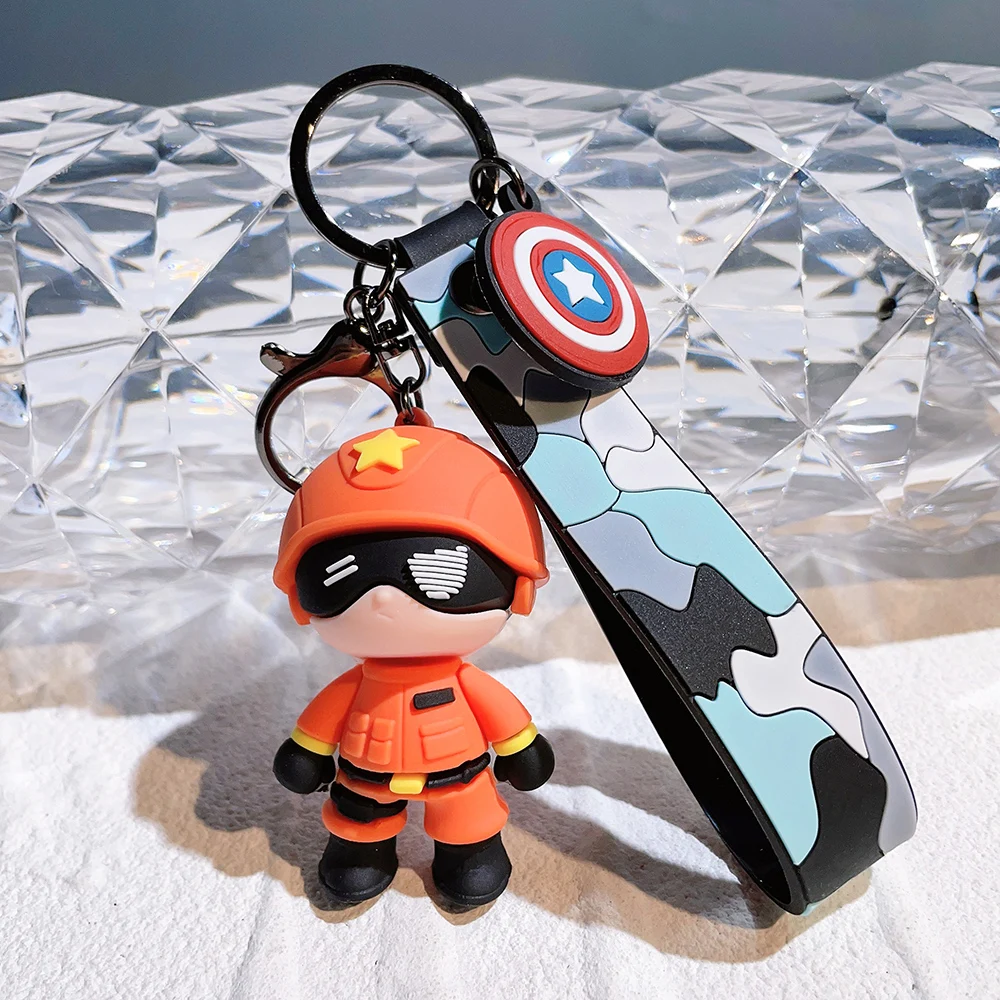 

Marvel Superhero Captain America Keychain Avengers Hero Doll Keyrings Men Car Pendant Key Holder Backpack Accessories Gifts
