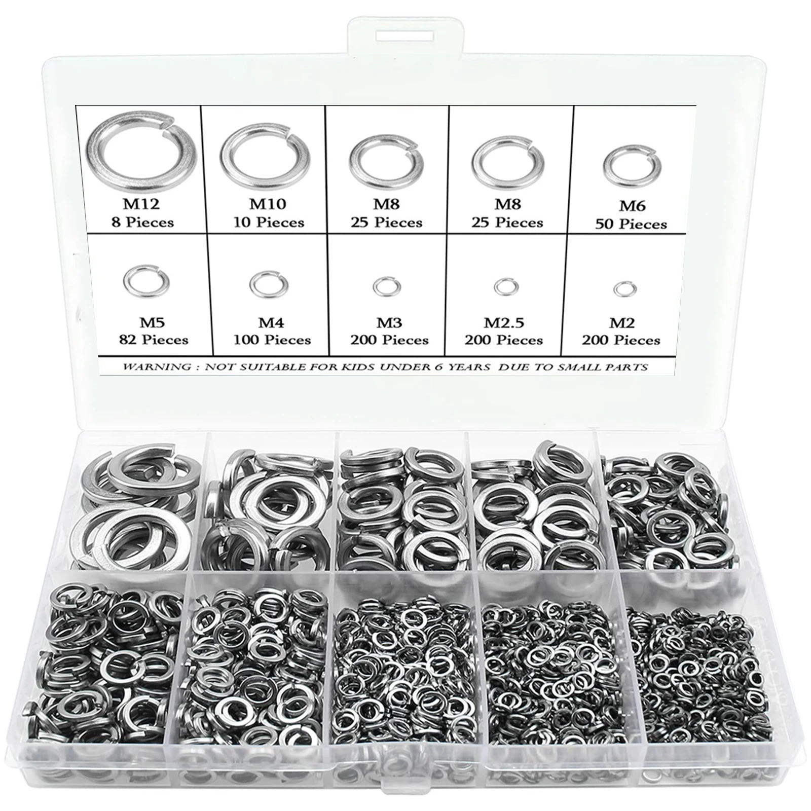 900 шт. пружинные стопорные шайбы из нержавеющей стали 304 для винтов болтов