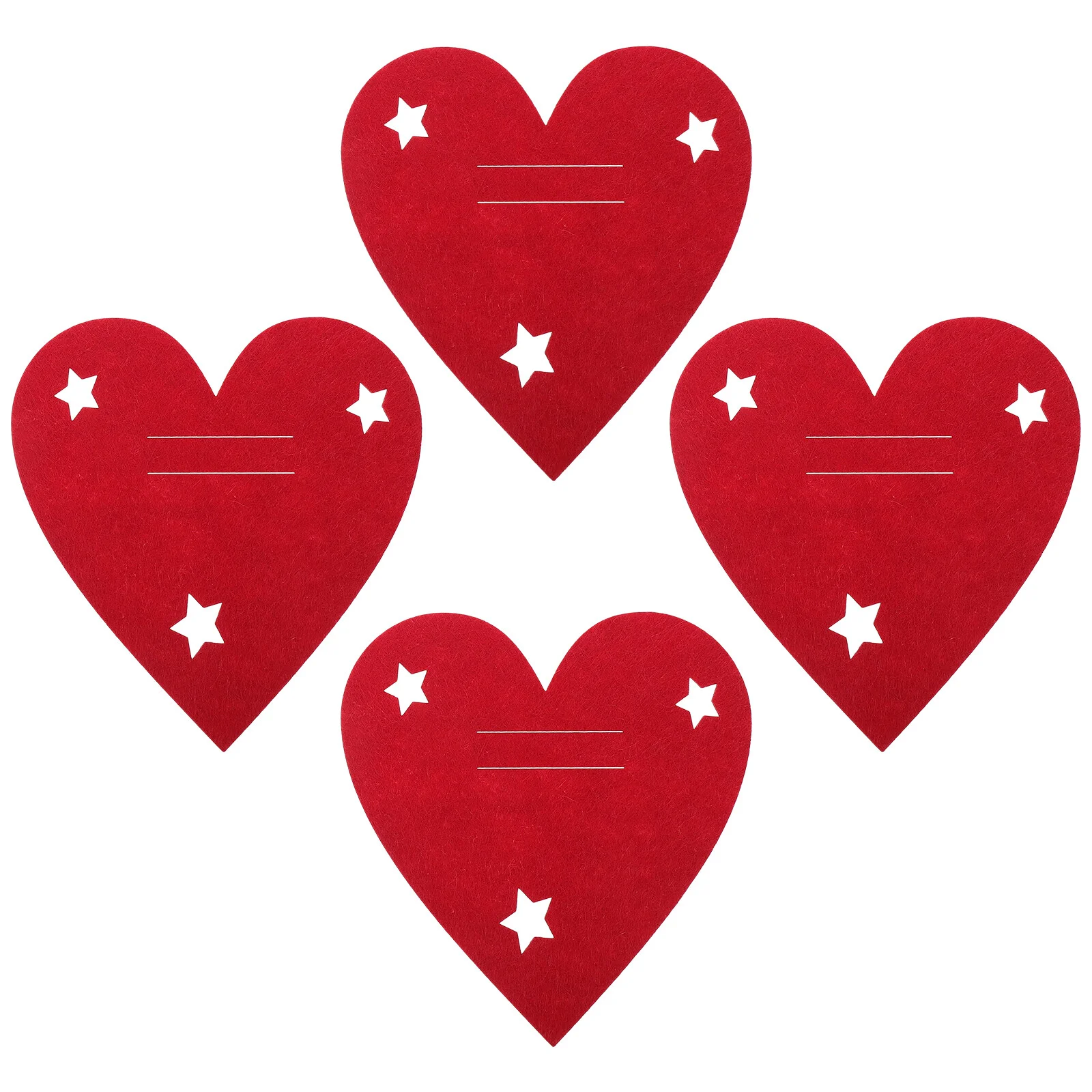 

4 Pcs Christmas Decor Fork Bag Heart-shaped Cloth Cutlery Holder Banquet