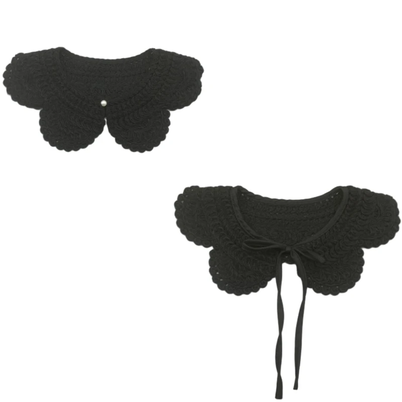 

Кружевной цветочный воротник, элегантная милая блузка для девочек, съемный воротник для женщин, нежный воротник-петерпан с