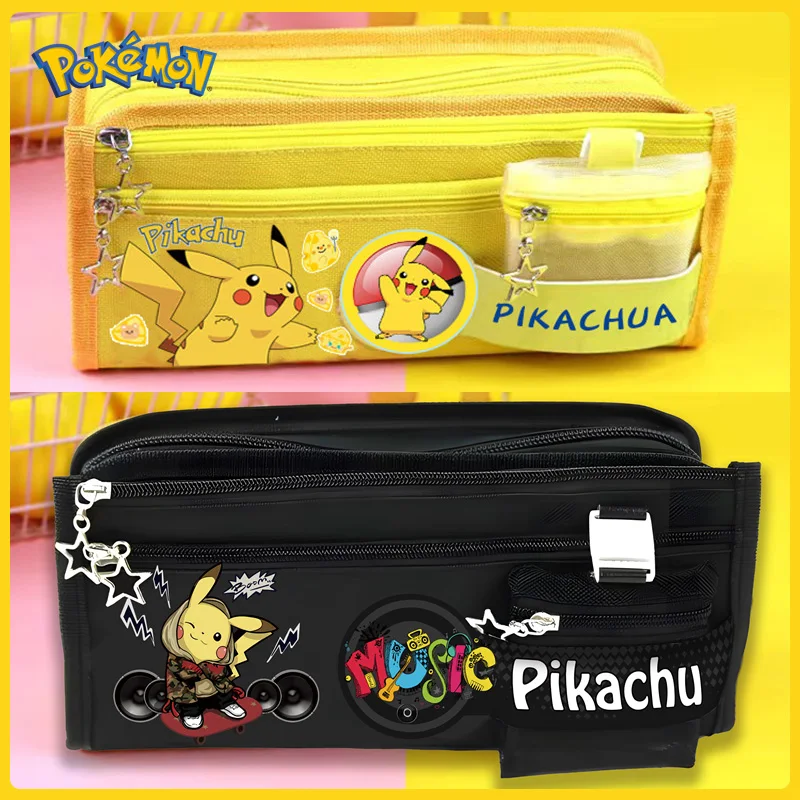 

Pokemon Stationery Box Pikachu Pencill Case Large Capacity Pen Bag Pencil Anime Figure Schoolbag School Supplies Children's Gift