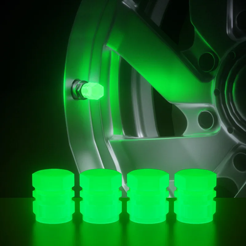 

2/4Pcs Universal Fluorescent Car Tire Valve Caps Luminous Glow in The Dark Valve Stem Caps for Car Truck SUV Motorcycles Bike