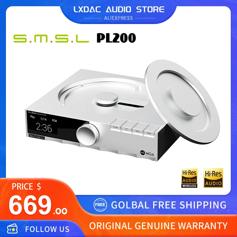 

CD-плеер высокого разрешения SMSL PL200, дизайн клавиш пианино AK4499EX MQA-CD DSD512 Bluetooth LDAC Aptx-HD с дистанционным управлением