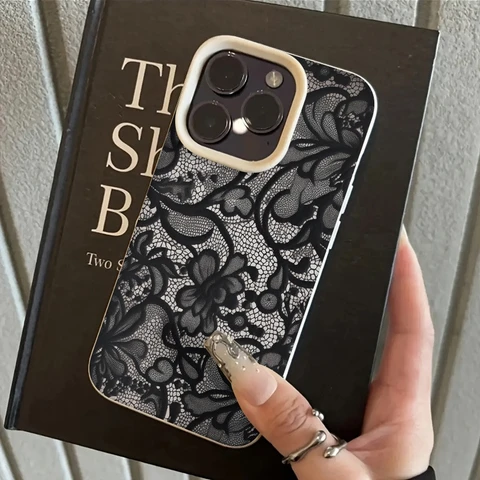 Чехол для телефона с сексуальным кружевным узором для iPhone 17 17Air 16 15 14 Plus 13 12 11 17 Pro Max 16 Plus, силиконовый чехол-бампер Funda
