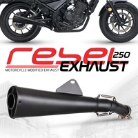 for honda rebel 250 motorcross exhaust escape moto mid pipe pitbike motorcycle muffler slip on stainless steel modified connect
