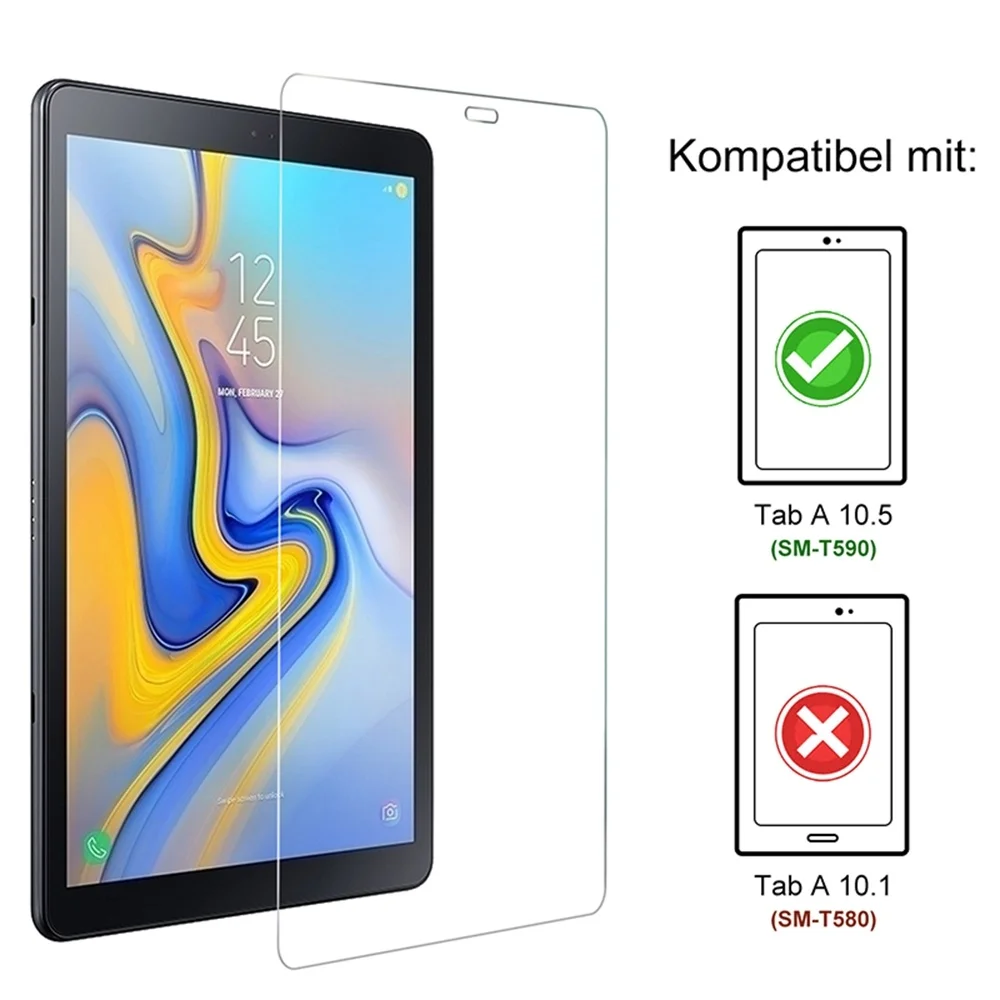 

2PCS Tempered Glass Protective Film For 2018 Samsung Galaxy Tab A 10.5 SM-T590 T595 T597 Screen Protector Protection