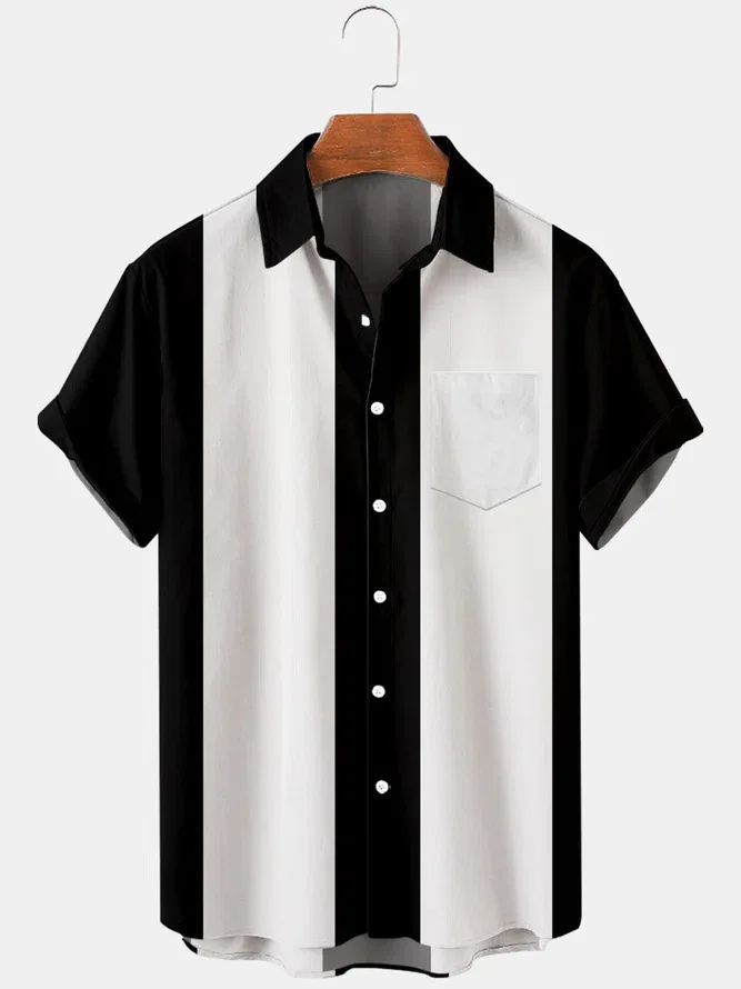 

Striped Shirts Hawaiian Shirts New Plus Size Men's Short Sleeve Shirts Beach Casual Shirts Men's Vacation Shirts