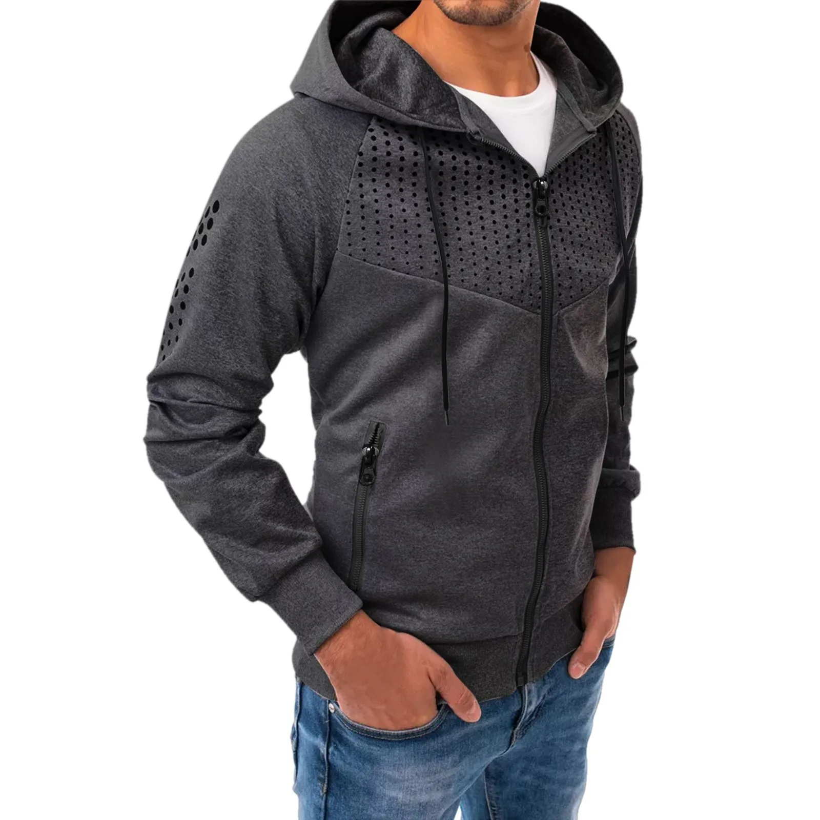

Loose Sportswear Hoodies Sweatshirt Breathable Tops Zipper Hoodie Running Men's Sweatshirt Bodybuilding Moletom Masculinos