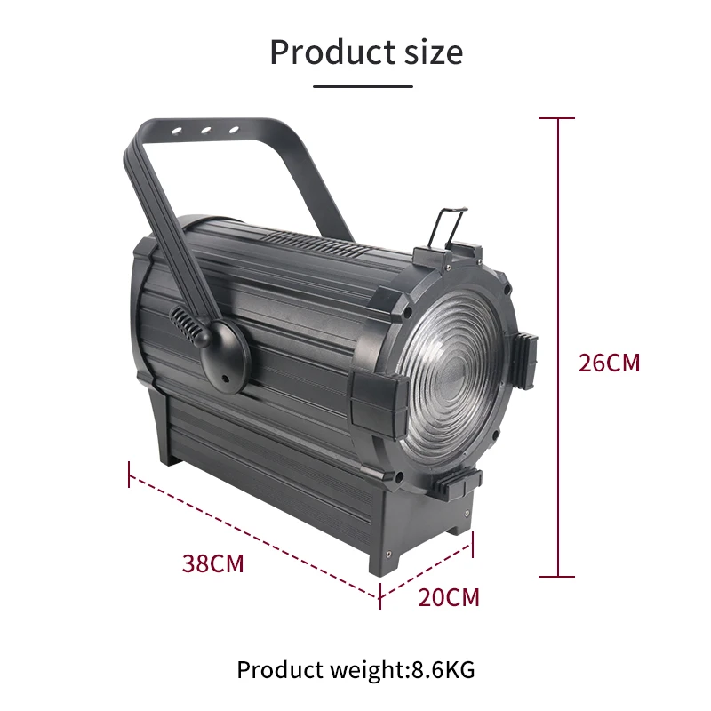 Светодиодный светильник COB Френеля с зумом 300 Вт/150 Вт со светодиодной подсветкой