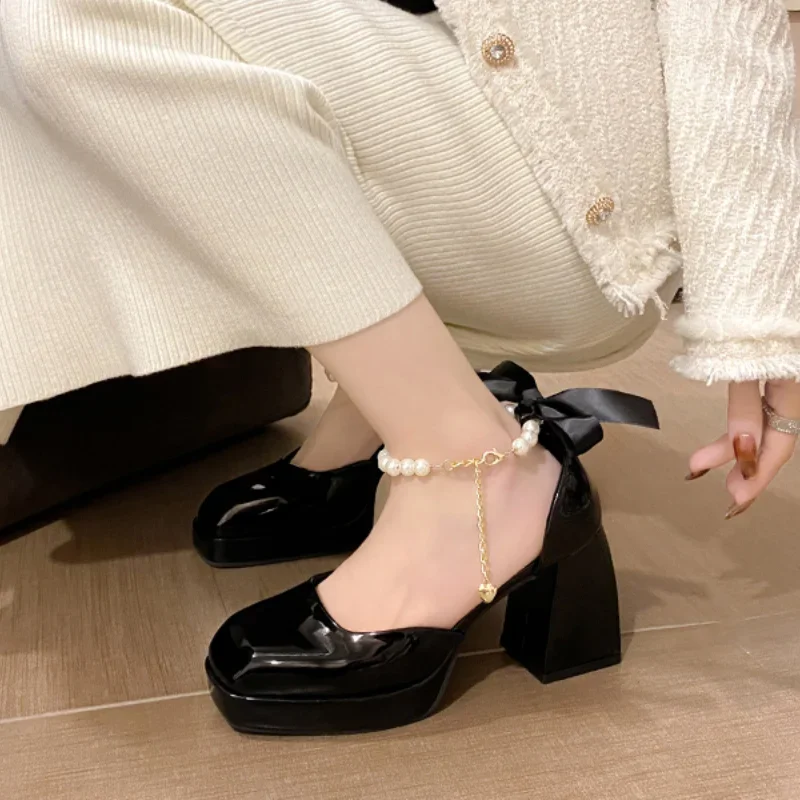 Женские туфли-лодочки на платформе каблук 9 см