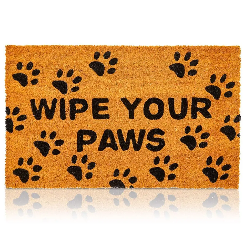 

Nonslip Coco Coir Mat for Outdoor Entrance, Wipe Your Paws Doormat for Front Door Entry, Dog Lovers, 17 x 30 in