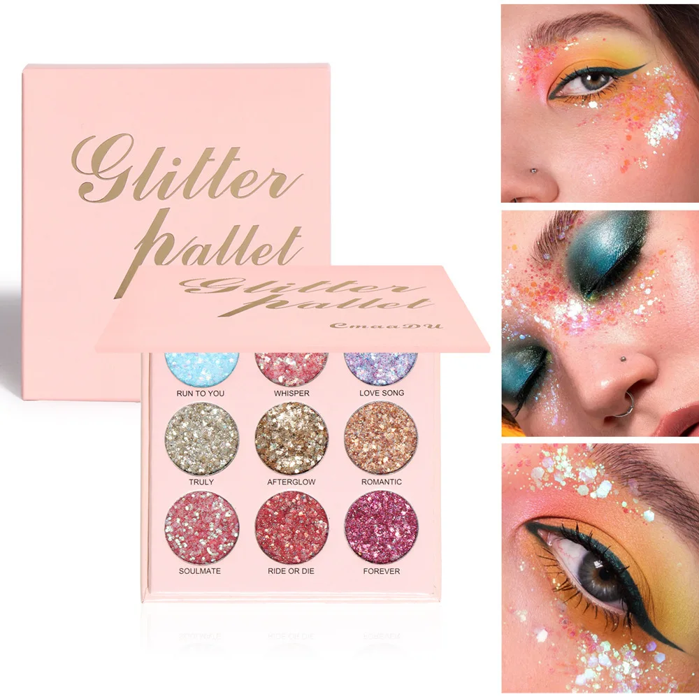 

Cmaadu Glitter Matte Eyeshadow Cream Colorful Shimmer Face Sequins Gel Cosmetics Waterproof Eye Shadow Pigment Makeup Palette