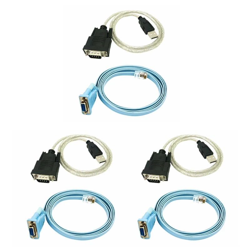 

3X сетевой кабель RJ45, серийный кабель Rj45 к DB9 и RS232 к USB (2 в 1), адаптер Ethernet CAT5, кабель консоли LAN