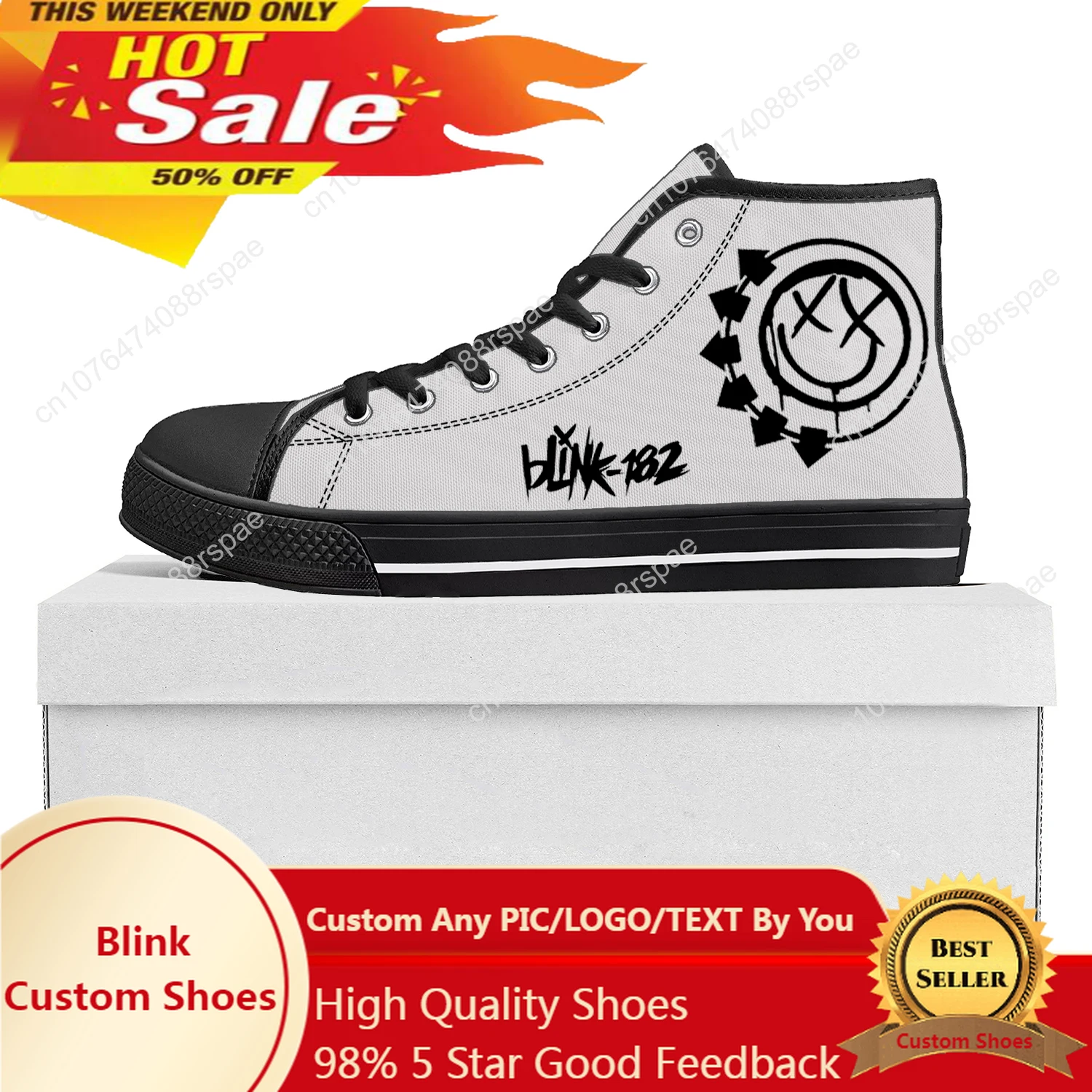 

Blink-182 популярность панк рок группа высокие высококачественные кроссовки Мужские Женские подростковые холщовые кроссовки пара обуви на заказ
