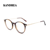 kandrea round acetate glasses frame women 2022 fashion ultralight optical myopia prescription eyeglasses circle eyewear hg8244