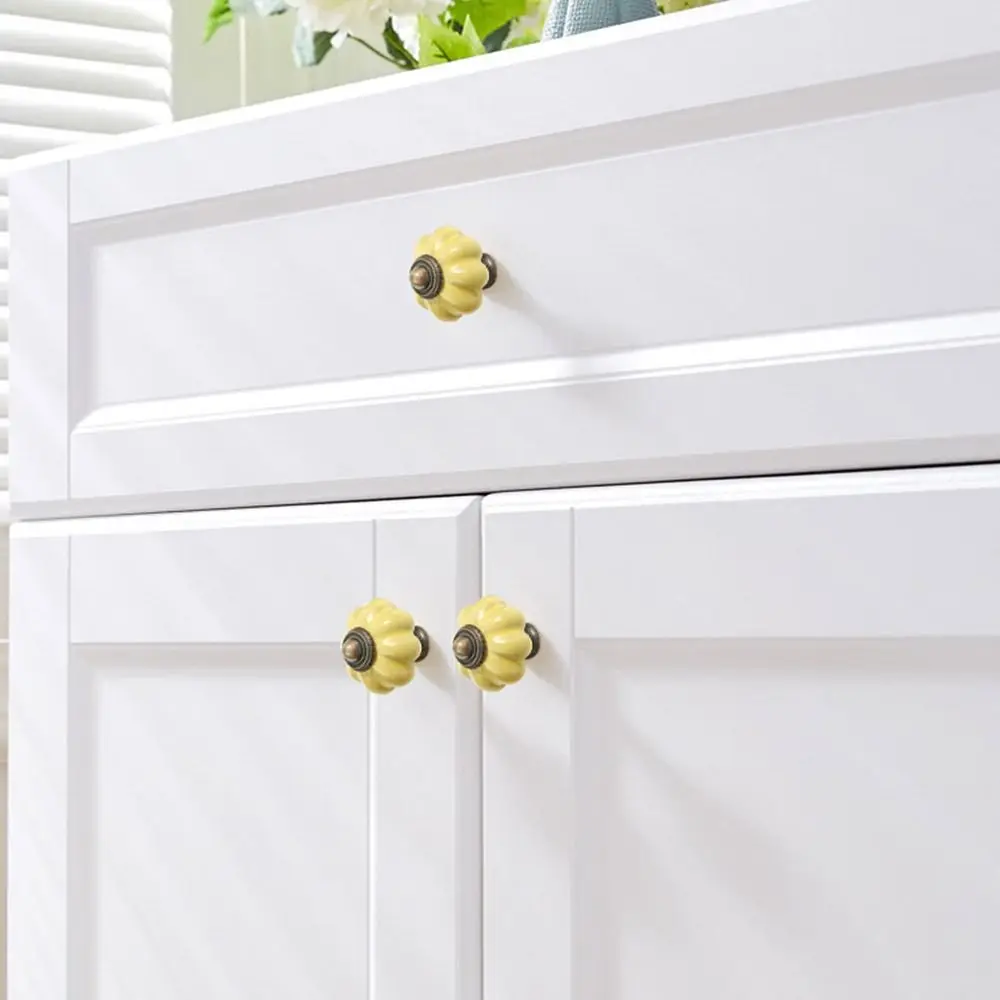 Простая керамическая ручка в виде тыквы с одним отверстием винтажные дверные