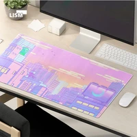 anime moon pink aesthetic art mouse pad large size computer pad keyboards new neon cute style anime landscape table desk mats
