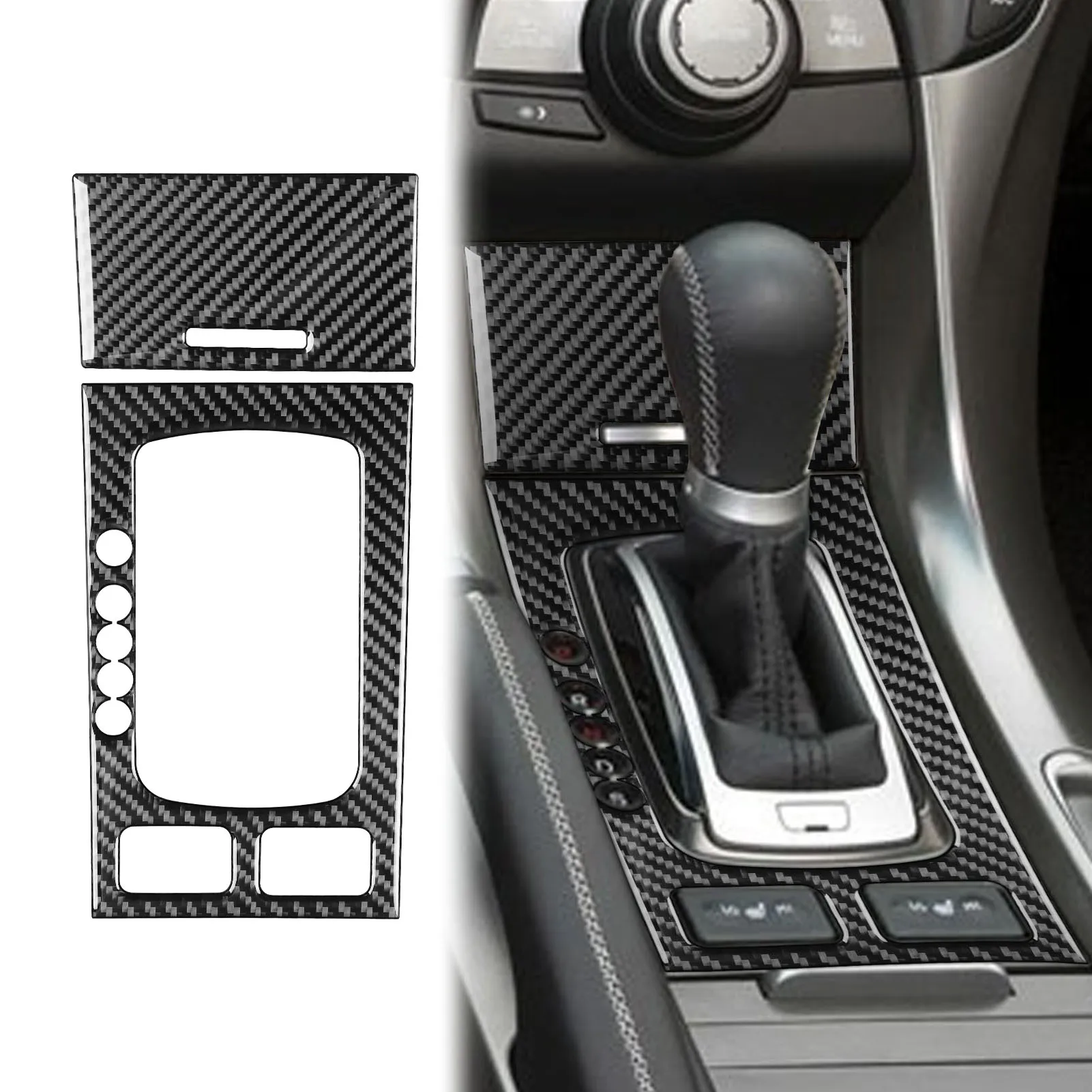 

Carbon Fiber Left Hand Drive Car Center Gear Shift & Storage Box Panel Cover Trim Sticker Frame For Acura TL 2009-2014