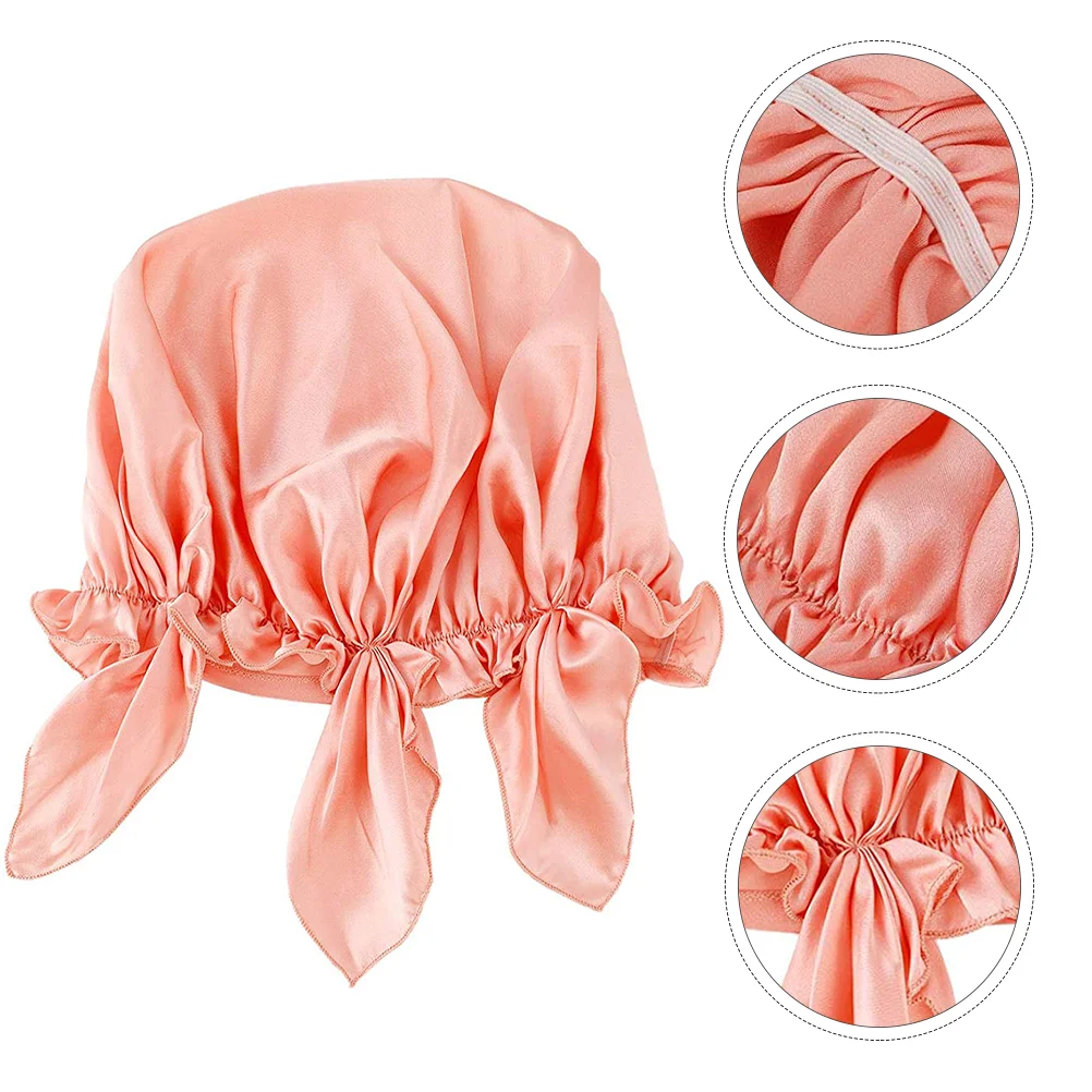 

1Pc Bonnet Lace-up Style Lady Skin-friendly Silk Hair Care