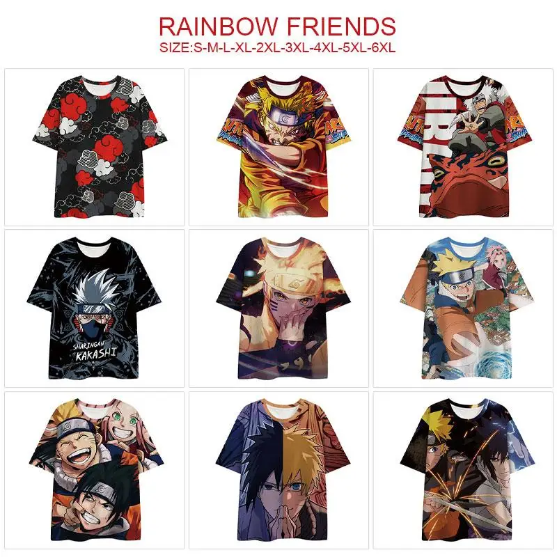 Новый мультфильм Наруто аниме с короткими рукавами Diy Саске модный принт
