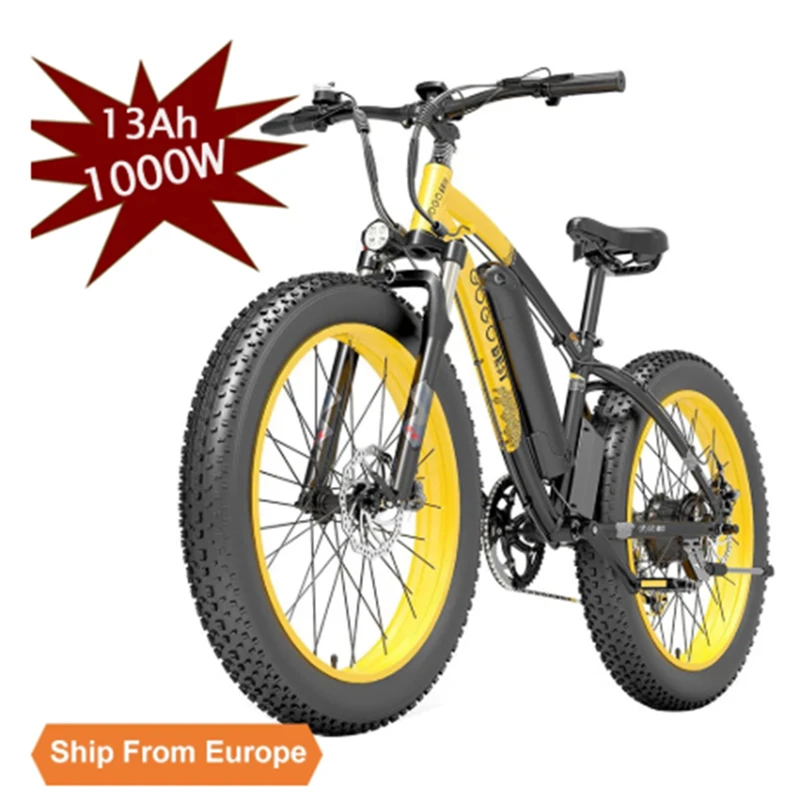 

US Warehouse GF600 26 Inch 48V Electric Snow Bike 1000W Rear Hub Motor 13Ah Detachable Battery TX50 7S Shifter 4.0 Fat Tire