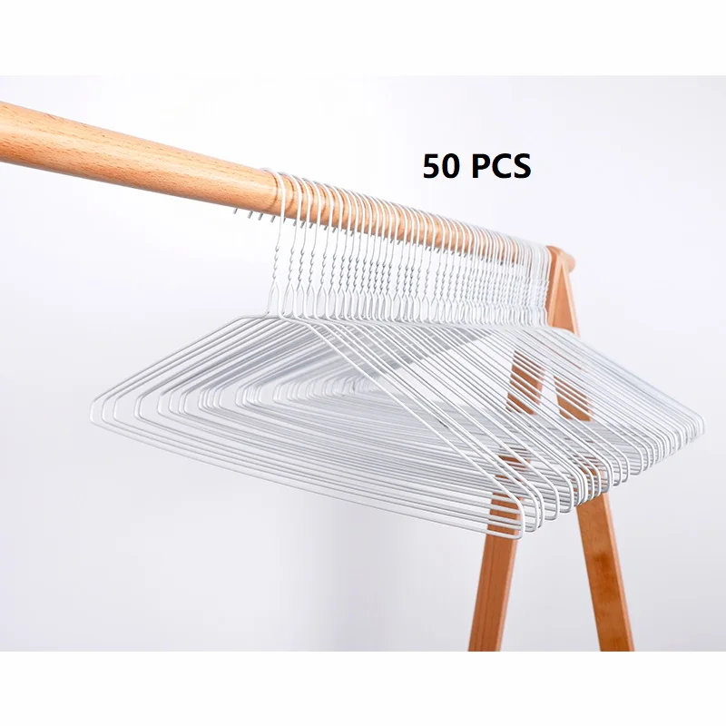 

50 шт. белые одноразовые металлические вешалки I KNOW 16 дюймов