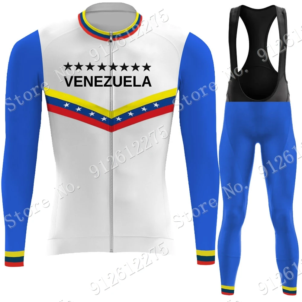 

2022 Venezuela National Team Cycling Jersey Set Men Long Sleeve Clothing Suit MTB Bike Road Pants Bib Maillot Ropa Ciclismo
