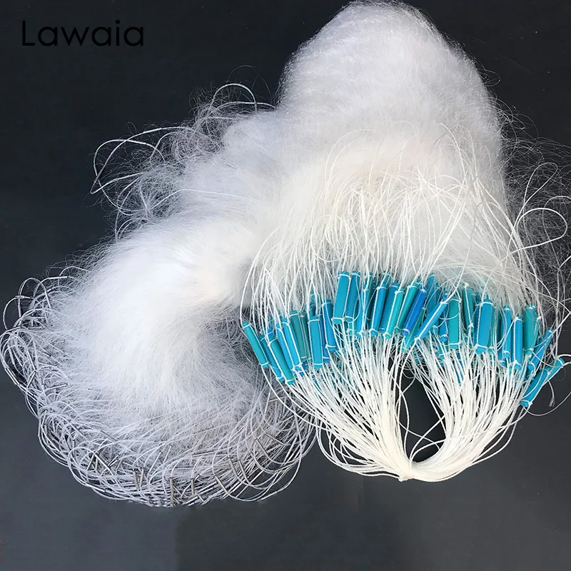 Рыболовная сеть Lawaia 20 м/35 м/50 м, трехслойная рыболовная сеть, поплавковая жаберная сетка, свинцовая грузила, отверстие 2 см/3 см/4 см/5 см