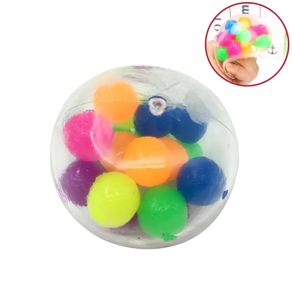 

3 Pieces Stress Relief Balls Colorful Beads Squishy Ball Squeezing party Favors Fidget Toy for Anxiety Kids Adults