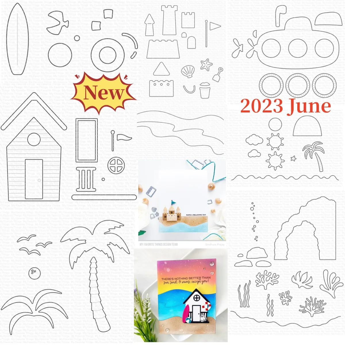 

Summer Sea Animal Character Beach Metal Cutting Dies Clear Stamps Scrapbook Diary Decoration Embossing Template Diy Blade Punch