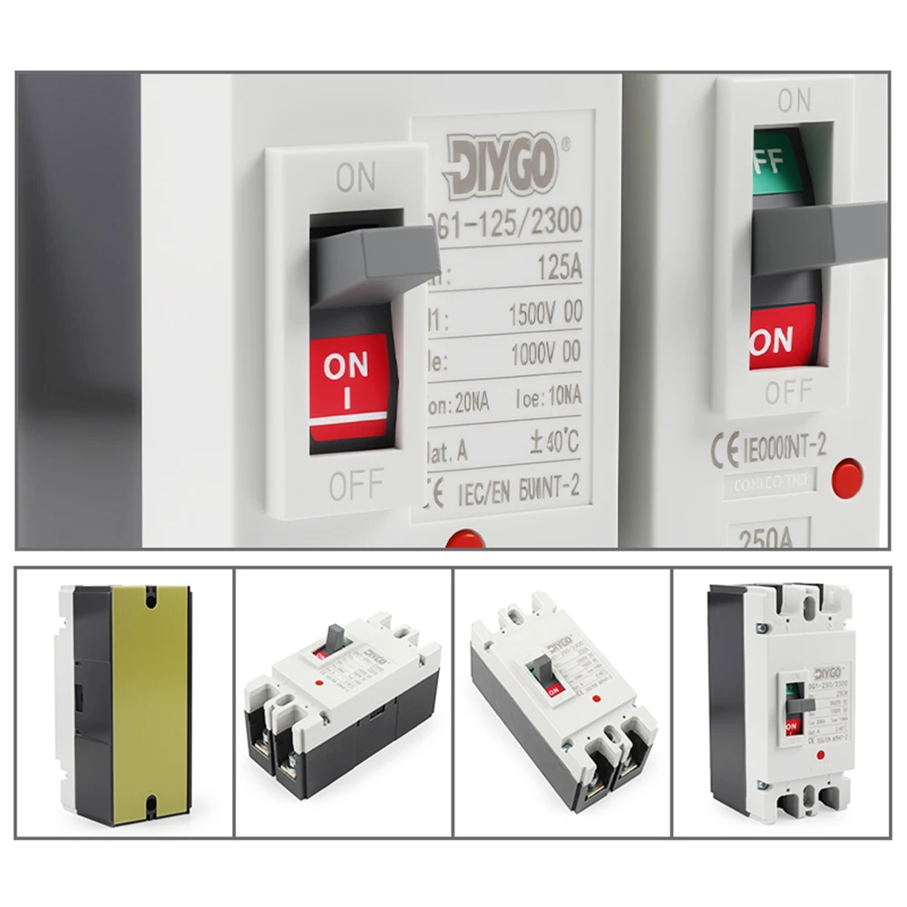 Фото DC MCCB 1P 2P 4P литой корпус автоматический выключатель 500/1000 В защита от перегрузки/короткого замыкания защита для солнечной фотоэлектрики №5