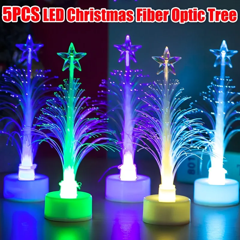 

5/1PCS Colorful LED Fiber Optic Nightlight Children Xmas Gift Xmas Decoration Night Light-Up Toy LED Christmas Tree Lamp Light